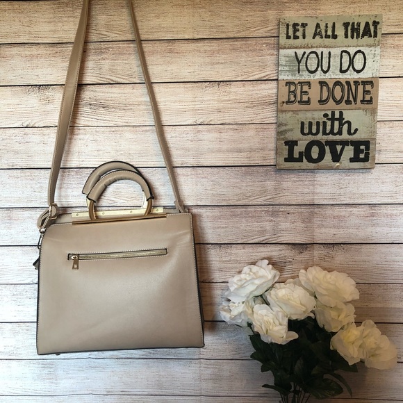 Pink & Tan Color Block Crossbody Purse - Picture 5 of 7